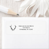 Étiquette Noir et blanc avec Antlers (En situation)