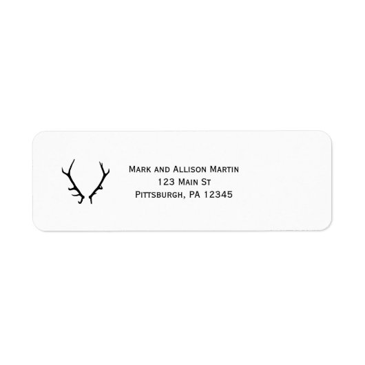 Étiquette Noir et blanc avec Antlers (Devant)