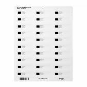 Étiquette Noir et Blanc Colorado (Feuille entière)