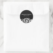 Étiquette noir et blanc de faveur de mariage de (Sac)
