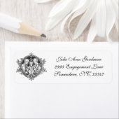 Étiquette Noir et Blanc Élégant Sainte Famille Catholique (En situation)