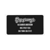 Étiquette Noir et blanc minimal toiletteur de chien super (Devant)