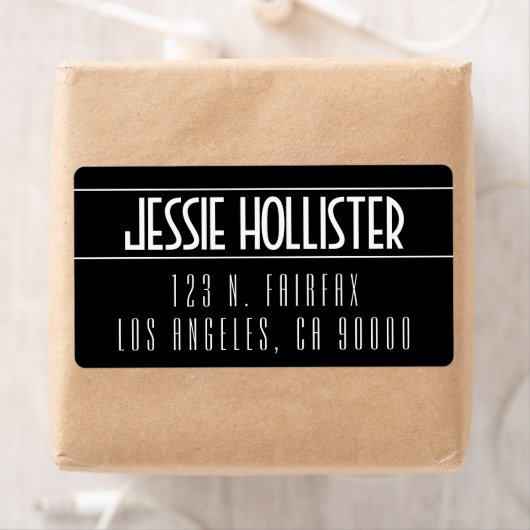 Étiquette Noir et blanc moderne (En situation)