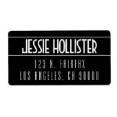 Étiquette Noir et blanc moderne (Devant)