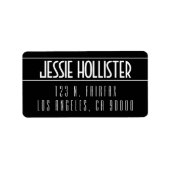 Étiquette Noir et blanc moderne (Devant)