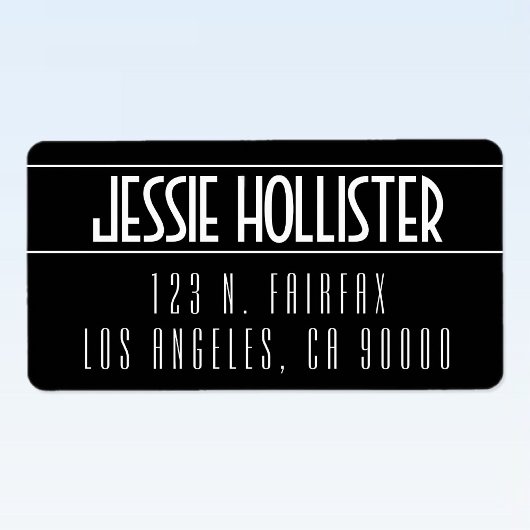 Étiquette Noir et blanc moderne