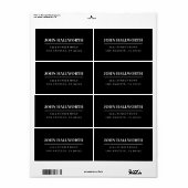 Étiquette Noir et blanc moderne (Feuille entière)