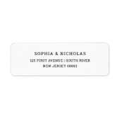 Étiquette Noir et blanc simple et élégant (Devant)