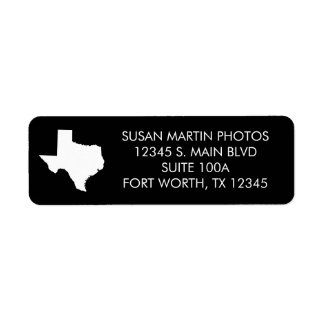 Étiquette Noir et Blanc Texas Moderne Minimaliste