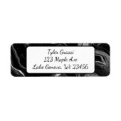 Étiquette Noir et Marbre blanc Classy (Devant)