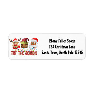 Étiquette Noir fort Père Noël Melanin Noël Claus Hommes
