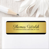 Étiquette Noir Gold Lines Design élégant (En situation)