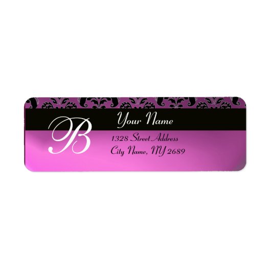 ÉTIQUETTE NOIR LILAC ROSE PURPLE DOMMASK MONOGRAM (Devant)