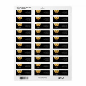 Étiquette Noir moderne et or Glam Disco Ball Élégant Chic (Feuille entière)