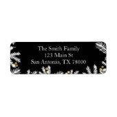 Étiquette Noir moderne et or Noël Adresse de retour (Devant)