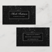 Étiquette noir Motif de points d'argent Faux (Devant / Derrière)