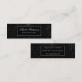 Étiquette noir Motif de points d'argent Faux (Devant / Derrière)