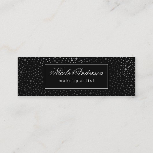 Étiquette noir Motif de points d'argent Faux (Devant)