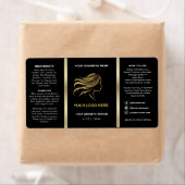 Étiquette Noir & Or Logo Huile de cheveux Bouteille de dropp (En situation)