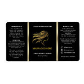 Étiquette Noir & Or Logo Huile de cheveux Bouteille de dropp (Devant)