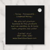 Étiquette noir peigne et pot de miel cru (Dos)