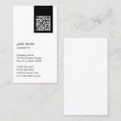 Étiquette noir QR Code Carte de visite optométrist (Devant / Derrière)