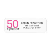 Étiquette Noir rose 50 et Fabuleux anniversaire (Devant)