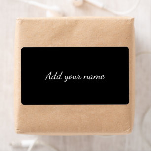 Étiquette Noir solide ajouter nom message texte ici lancer p