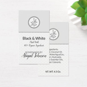 Étiquette noire et blanche pour cadeau de bain et