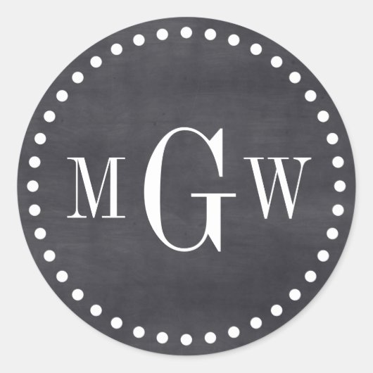 Étiquette noire Monogramme Enveloppe Phoques Favor (Devant)