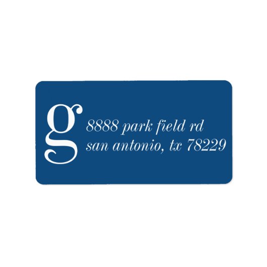 Étiquette Nom Adresse de retour du monogramme initial (Devant)