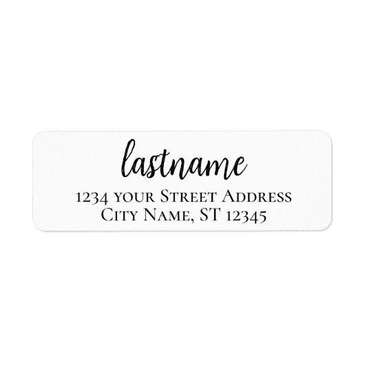 Étiquette Nom - Adresse de retour personnalisée du script Ma (Devant)