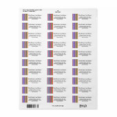 Étiquette Nom/adresse personnalisé + bandes de différentes c (Feuille entière)