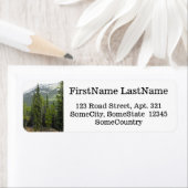 Étiquette Nom/adresse personnalisé + Scène de forêt et de mo (En situation)