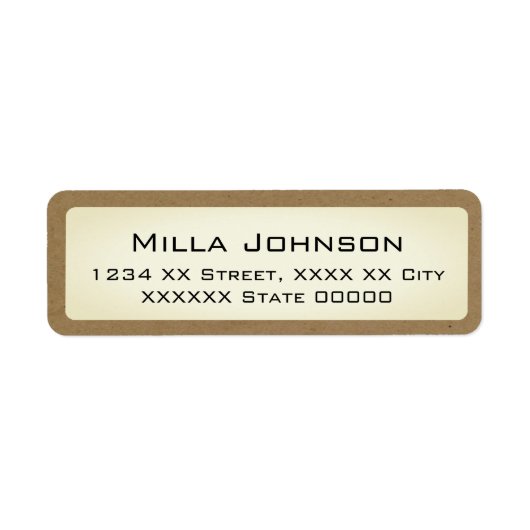 Étiquette nom avec bordure brunâtre (Devant)