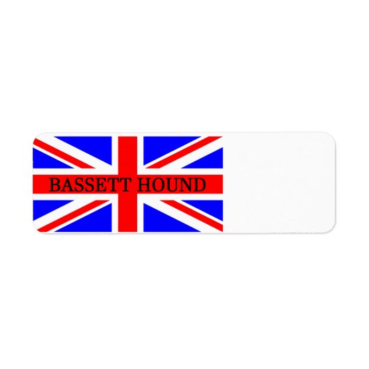 Étiquette nom basset hound sur drapeau (Devant)