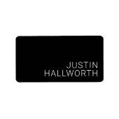 Étiquette Nom blanc moderne ou autre texte en noir (Devant)