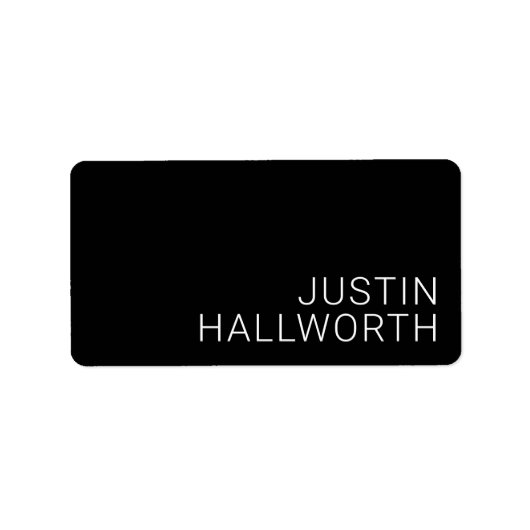 Étiquette Nom blanc moderne ou autre texte en noir (Devant)