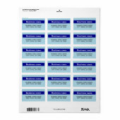 Étiquette Nom commercial en surbrillance sur l'adresse bleu (Feuille entière)