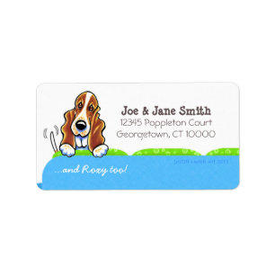 Étiquette Nom d'animal domestique bleu de divan de Basset