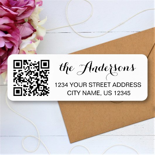 Étiquette Nom de code QR personnalisé Adresse de retour de t