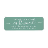 Étiquette Nom de couple blanc sur vert (Devant)