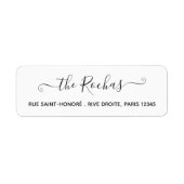 Étiquette Nom De Famille Calligraphie Chic Script Simple Mod (Devant)