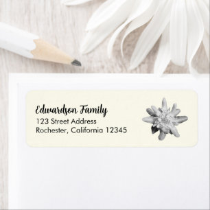 Étiquette Nom de famille de fleurs Edelweiss adresse de reto