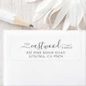 Étiquette Nom de famille de script Adresse de retour (En situation)