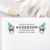 Étiquette Nom de famille des pingouins de Noël mignons (En situation)