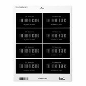 Étiquette Nom de famille du script moderne Bold (Feuille entière)