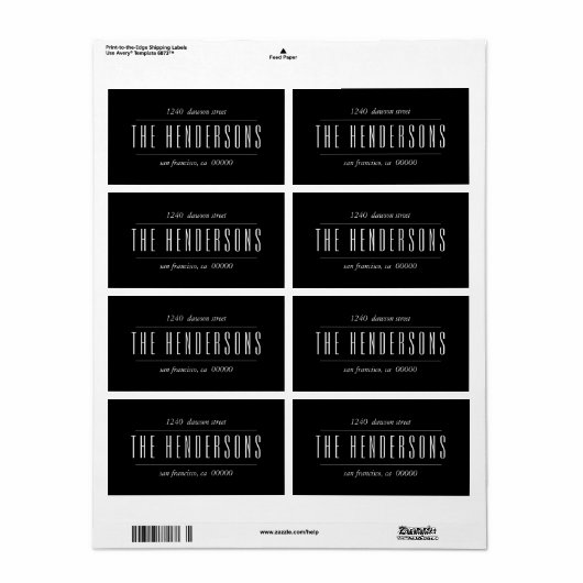 Étiquette Nom de famille du script moderne Bold (Feuille entière)