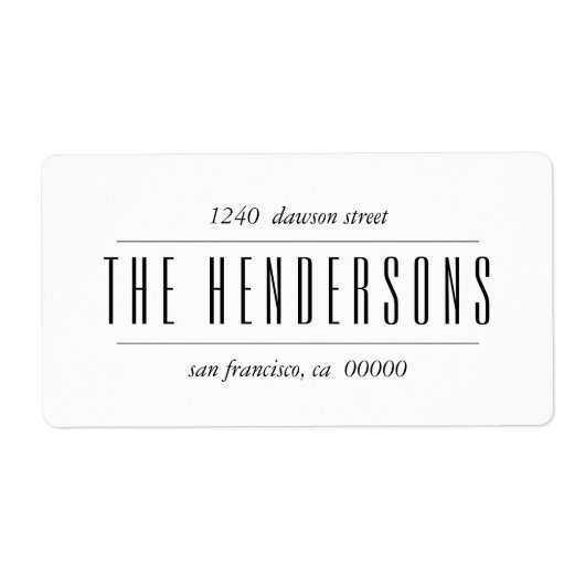 Étiquette Nom de famille du script moderne Bold (Devant)