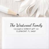 Étiquette Nom de famille en noir gras Adresse de retour (En situation)